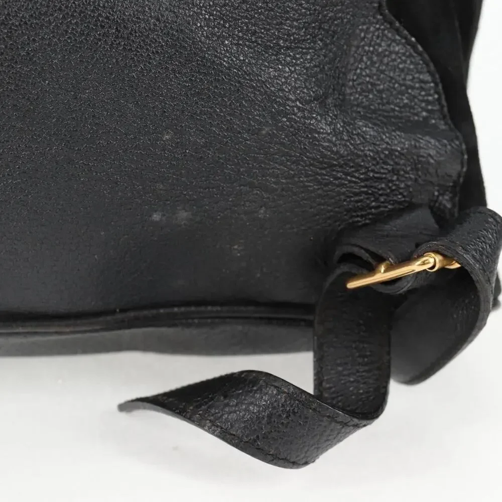 Gucci Bamboo Suede Leather Backpack Black